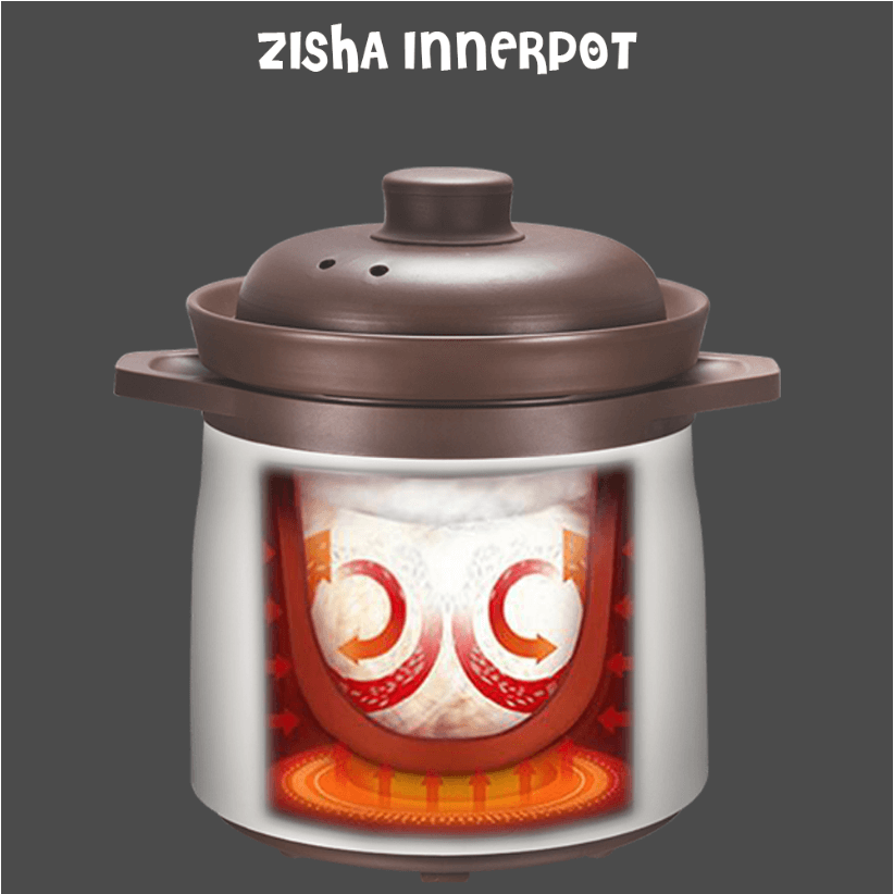 Kylin Zisha Inner Pot showcasing unique clay design with heating elements, ideal for quality cooking and DIY recipes.