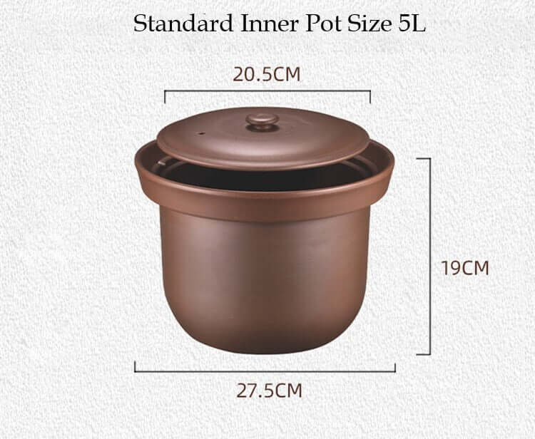 Kylin 5L electric purple clay inner pot dimensions, suitable for affordable and quality slow cooking.