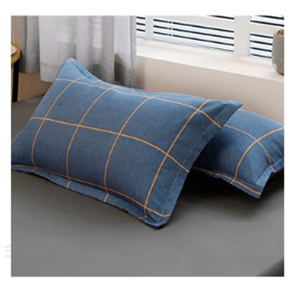 DSZ Product, feed-cond-new, feed-sl-DSZ Freight PayableBlue Plaid Pattern Aloe Cotton Flat Sheet Quilt Cover Pillowcases 4Pcs Bedding Set Duvet Doona Quilt Cover Set (Double) - Premium Home & Garden > Bedding > Duvet Covers from Jr Joyreap ! Shop Online Buy Now at S & D's Value Store Family Business Best Customer ServiceDSZ Product, feed-cond-new, feed-sl-DSZ Freight Payable