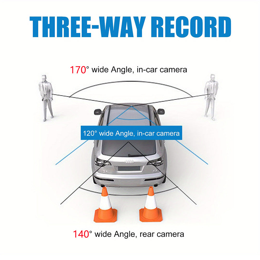 DSZ Product, feed-cond-new, feed-sl-DSZ Freight Payable, newFront And Rear Triple Lens Dash Cam 1080P Hd 4 - Inch Touch Screen Wide - Angle Lens - Premium Electronics > Business & Home Security > Security Cameras & Accessories from Jr Joyreap ! Shop Online Buy Now at S & D's Value Store Family Business Best Customer ServiceDSZ Product, feed-cond-new, feed-sl-DSZ Freight Payable, new