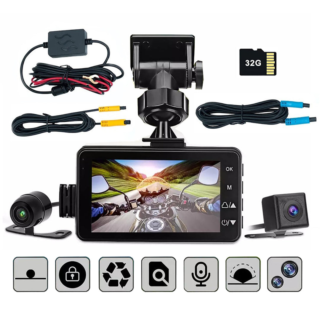 DSZ Product, feed-cond-new, feed-sl-DSZ Freight Payable, new3Inch Lcd Hd Dual Camera Motorcycle Dvr Video Driving Recorder With 32G Card - Premium Electronics > Business & Home Security > Security Cameras & Accessories from Jr Joyreap ! Shop Online Buy Now at S & D's Value Store Family Business Best Customer ServiceDSZ Product, feed-cond-new, feed-sl-DSZ Freight Payable, new