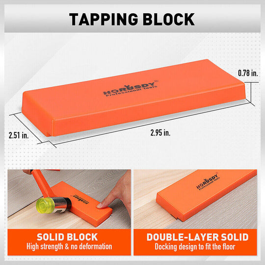 HORUSDY tapping block for laminate flooring, durable and solid for DIY installation, ensuring quality results.