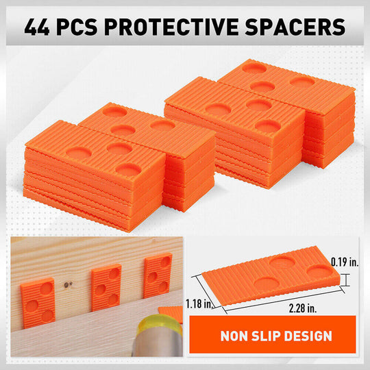 44 pcs protective spacers in orange, featuring non-slip design for effective flooring installation.