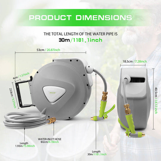 DSZ Product, feed-cond-new, feed-sl-DSZ Freight PayableGarden Spray Gun Auto Rewind Wall Water Hose Mount Hose Reel 30M Retractable - Premium Home & Garden > Garden Tools > Garden Hoses from Sedy ! Shop Online Buy Now at S & D's Value Store Family Business Best Customer ServiceDSZ Product, feed-cond-new, feed-sl-DSZ Freight Payable