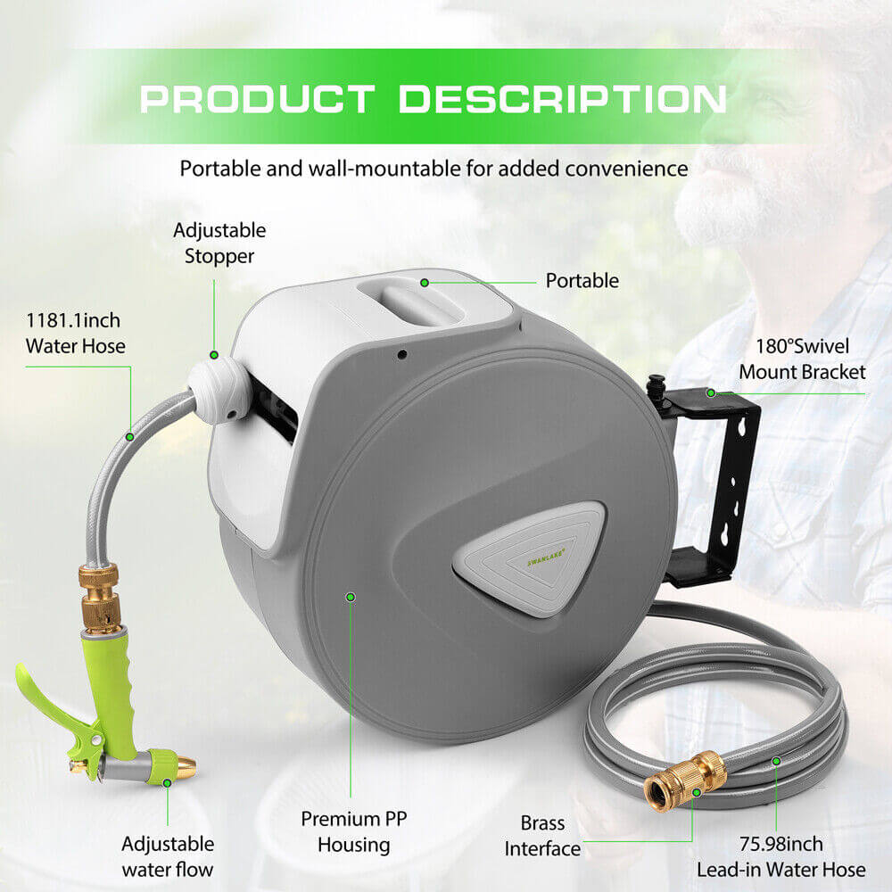 DSZ Product, feed-cond-new, feed-sl-DSZ Freight PayableGarden Spray Gun Auto Rewind Wall Water Hose Mount Hose Reel 30M Retractable - Premium Home & Garden > Garden Tools > Garden Hoses from Sedy ! Shop Online Buy Now at S & D's Value Store Family Business Best Customer ServiceDSZ Product, feed-cond-new, feed-sl-DSZ Freight Payable