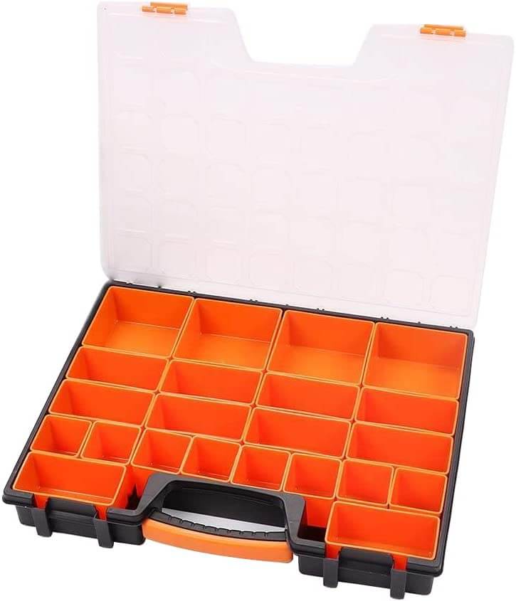 Affordable 22 compartments plastic organizer box for DIY, crafts, sewing, and storage. Quality design and cheap pricing.