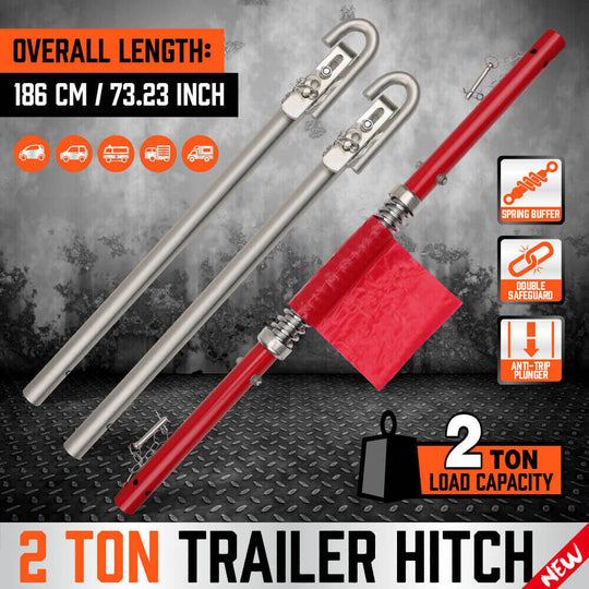 DSZ Product, feed-cond-new, feed-sl-DSZ Freight Payable, new3Pcs 2 Ton Trailer Hitch 186Cm Heavy Duty Tow Bar 4Wd Trailer Spring Buffer Au - Premium Outdoor Recreation > Camping > Caravan Accessories from Sedy ! Shop Online Buy Now at S & D's Value Store Family Business Best Customer ServiceDSZ Product, feed-cond-new, feed-sl-DSZ Freight Payable, new