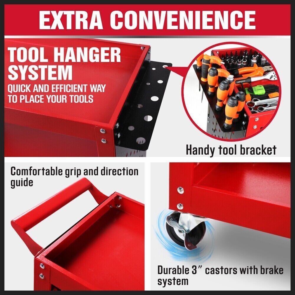 DSZ Product, feed-cond-new, feed-sl-DSZ Freight Payable, newRed 3 - Tier Tool Cart Storage Trolley Toolbox Workshop Garage Organiser 150Kg Red - Premium Furniture > Dining > Kitchen & Dining Trolleys from Sedy ! Shop Online Buy Now at S & D's Value Store Family Business Best Customer ServiceDSZ Product, feed-cond-new, feed-sl-DSZ Freight Payable, new