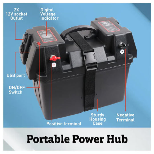 DSZ Product, feed-cond-new, feed-sl-DSZ Freight Payable, new12V 100Ah Deep Cycle Battery Box Portable Power Storage Marine Solar Usb Camping - Premium Outdoor Recreation > Camping > Batteries & Generators from Horusdy ! Shop Online Buy Now at S & D's Value Store Family Business Best Customer ServiceDSZ Product, feed-cond-new, feed-sl-DSZ Freight Payable, new