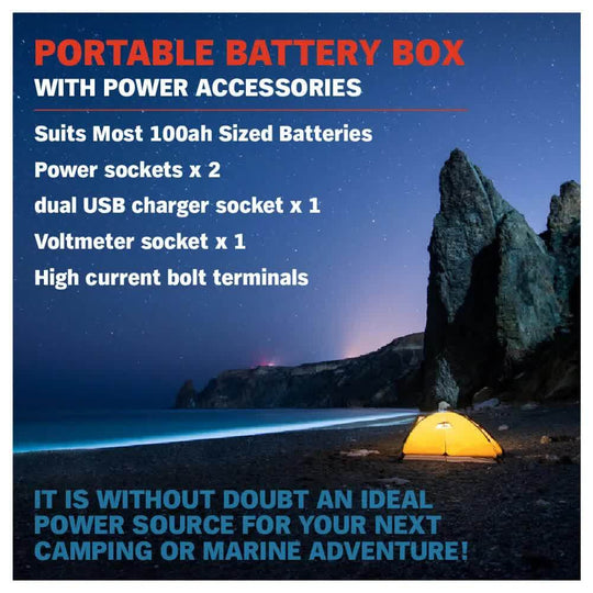 DSZ Product, feed-cond-new, feed-sl-DSZ Freight Payable, new12V 100Ah Deep Cycle Battery Box Portable Power Storage Marine Solar Usb Camping - Premium Outdoor Recreation > Camping > Batteries & Generators from Horusdy ! Shop Online Buy Now at S & D's Value Store Family Business Best Customer ServiceDSZ Product, feed-cond-new, feed-sl-DSZ Freight Payable, new