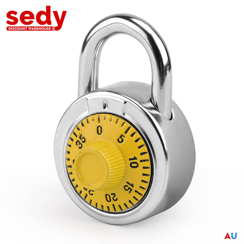 Affordable yellow dial combination lock for gym lockers and toolboxes, offering quality security and keyless convenience.