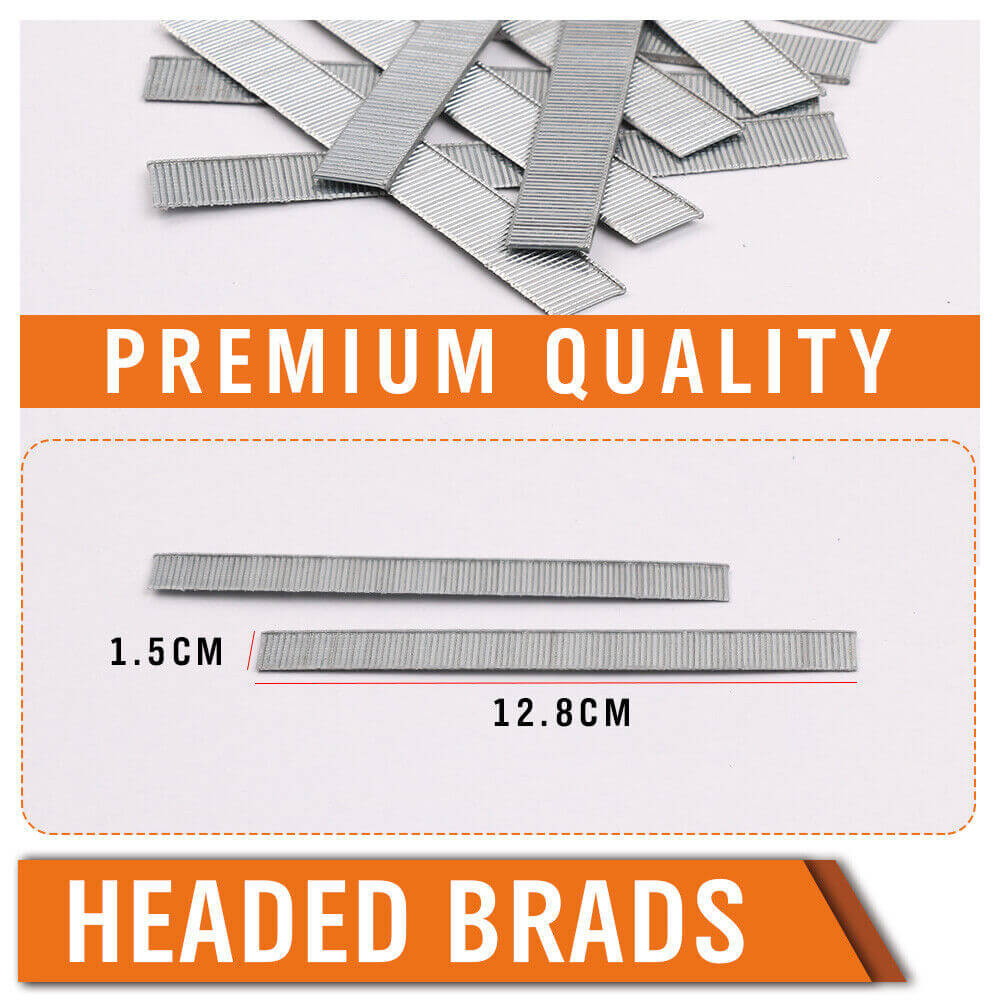 Premium quality headed brads in a steel finish, perfect for affordable DIY carpentry and flooring projects.