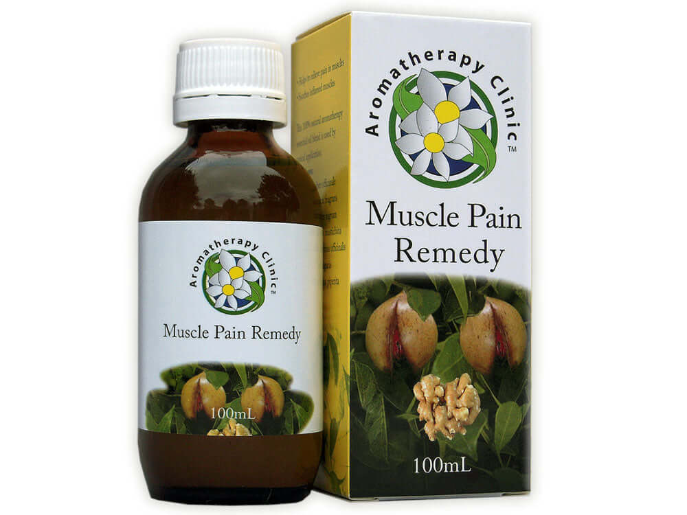 Affordable Aromatherapy Clinic Muscle Pain Remedy promotes healing and relaxation with quality essential oils.