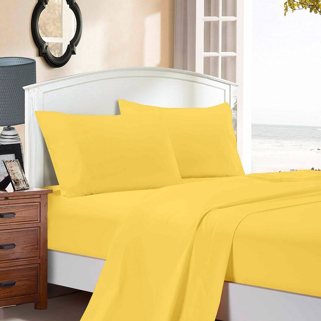 DSZ Product, feed-cond-new, feed-sl-DSZ Freight Payable1000Tc Ultra Soft Double Size Bed Yellow Flat & Fitted Sheet Set - Premium Home & Garden > Bedding > Bed Sheets from Fabric Fantastic ! Shop Online Buy Now at S & D's Value Store Family Business Best Customer ServiceDSZ Product, feed-cond-new, feed-sl-DSZ Freight Payable