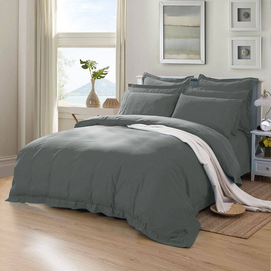 DSZ Product, feed-cond-new, feed-sl-DSZ Freight Payable1000Tc Tailored Double Size Quilt/Duvet Cover Set - Charcoal - Premium Home & Garden > Bedding > Duvet Covers from Fabric Fantastic ! Shop Online Buy Now at S & D's Value Store Family Business Best Customer ServiceDSZ Product, feed-cond-new, feed-sl-DSZ Freight Payable