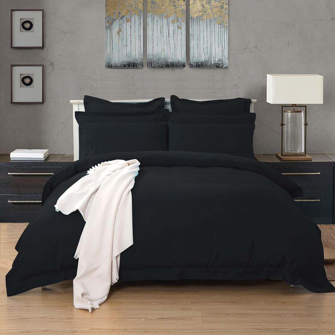 DSZ Product, feed-cond-new, feed-sl-DSZ Freight Payable1000Tc Tailored Double Size Black Duvet Quilt Cover Set - Premium Home & Garden > Bedding > Duvet Covers from Fabric Fantastic ! Shop Online Buy Now at S & D's Value Store Family Business Best Customer ServiceDSZ Product, feed-cond-new, feed-sl-DSZ Freight Payable