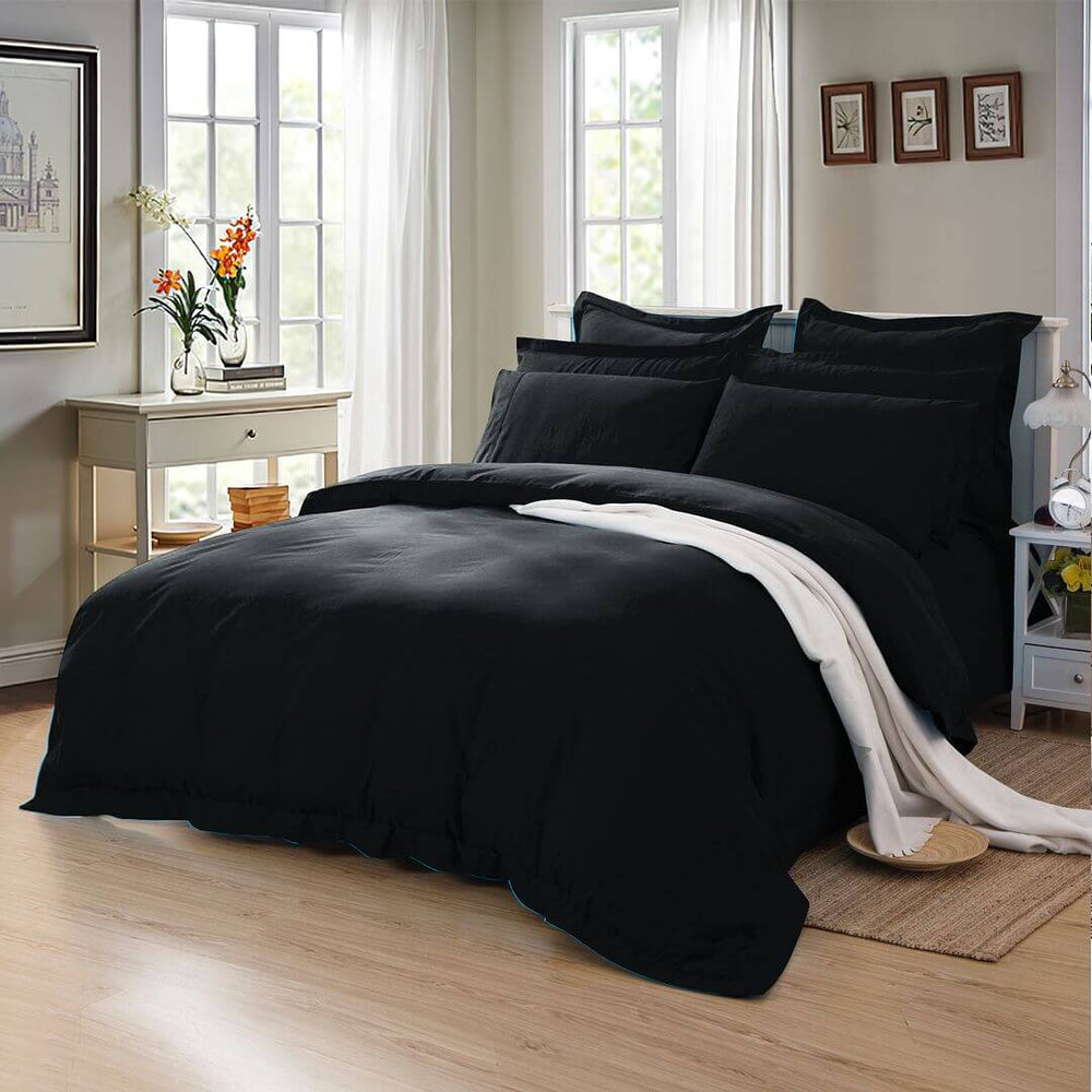 DSZ Product, feed-cond-new, feed-sl-DSZ Freight Payable1000Tc Tailored Double Size Black Duvet Quilt Cover Set - Premium Home & Garden > Bedding > Duvet Covers from Fabric Fantastic ! Shop Online Buy Now at S & D's Value Store Family Business Best Customer ServiceDSZ Product, feed-cond-new, feed-sl-DSZ Freight Payable