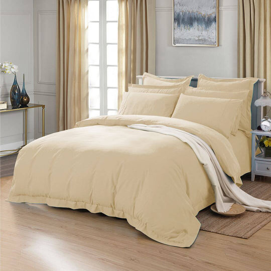 DSZ Product, feed-cond-new, feed-sl-DSZ Freight Payable1000Tc Tailored Double Size Yellow Cream Duvet Quilt Cover Set - Premium Home & Garden > Bedding > Duvet Covers from Fabric Fantastic ! Shop Online Buy Now at S & D's Value Store Family Business Best Customer ServiceDSZ Product, feed-cond-new, feed-sl-DSZ Freight Payable