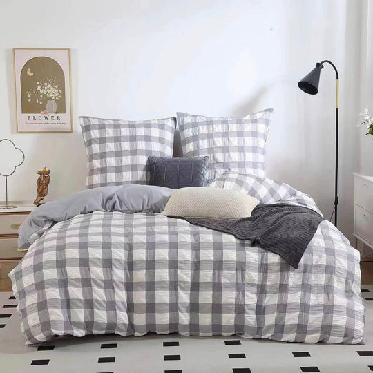 DSZ Product, feed-cond-new, feed-sl-DSZ Freight PayableRylee Grey Check Seersucker Quilt Cover Set - King Size - Premium Home & Garden > Bedding > Duvet Covers from Fabric Fantastic ! Shop Online Buy Now at S & D's Value Store Family Business Best Customer ServiceDSZ Product, feed-cond-new, feed-sl-DSZ Freight Payable