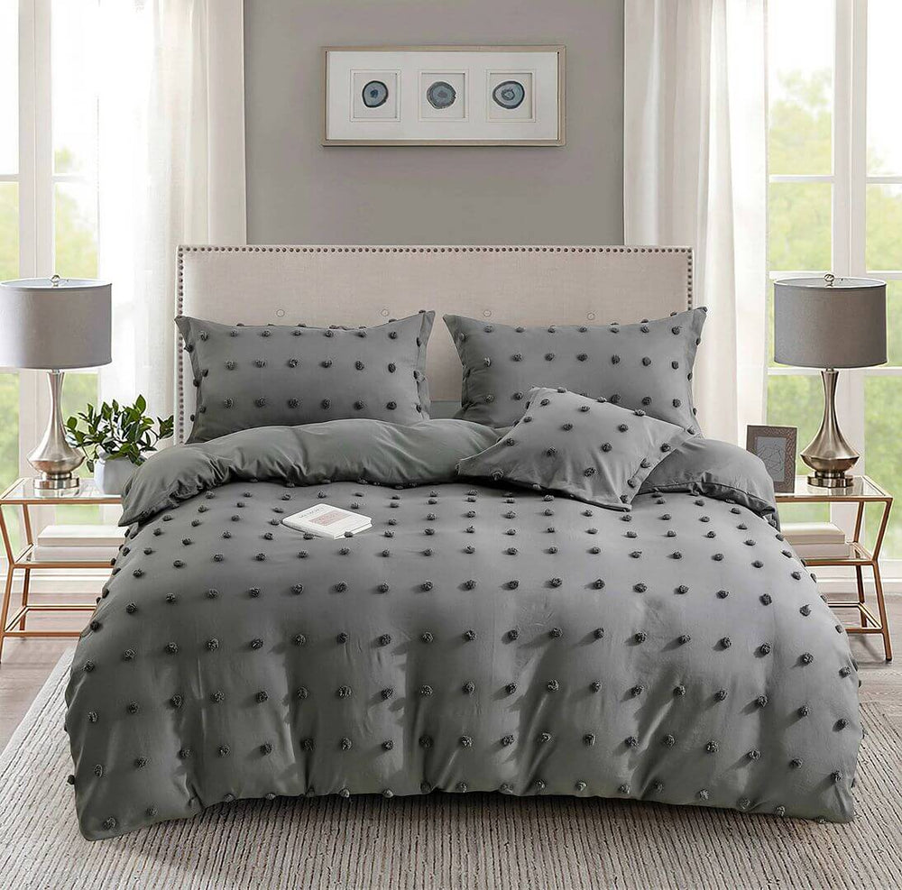 DSZ Product, feed-cond-new, feed-sl-DSZ Freight PayableTufted Dot Jacquard King Size Grey Duvet Quilt Cover Set - Premium Home & Garden > Bedding > Duvet Covers from Fabric Fantastic ! Shop Online Buy Now at S & D's Value Store Family Business Best Customer ServiceDSZ Product, feed-cond-new, feed-sl-DSZ Freight Payable