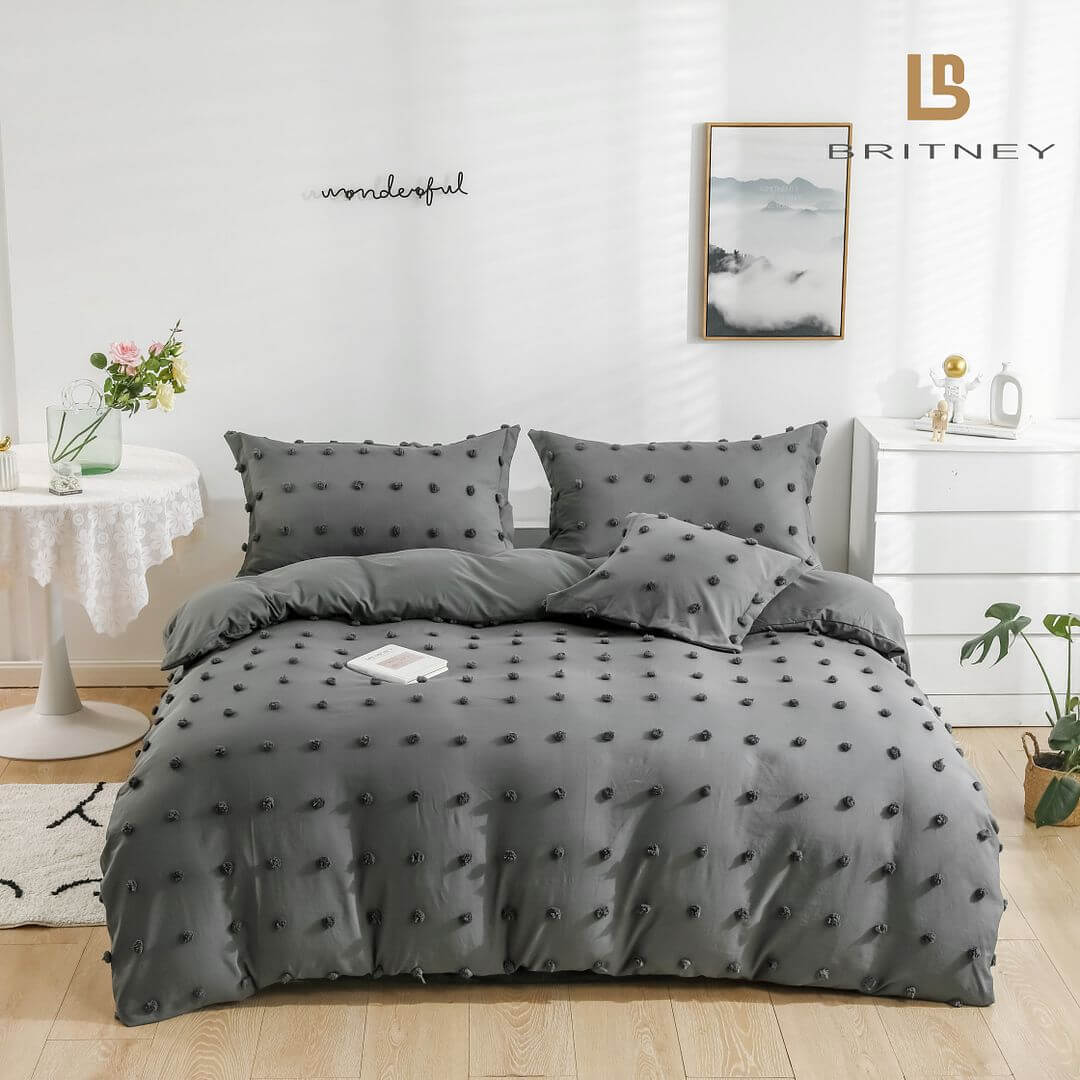 DSZ Product, feed-cond-new, feed-sl-DSZ Freight PayableTufted Dot Jacquard King Size Grey Duvet Quilt Cover Set - Premium Home & Garden > Bedding > Duvet Covers from Fabric Fantastic ! Shop Online Buy Now at S & D's Value Store Family Business Best Customer ServiceDSZ Product, feed-cond-new, feed-sl-DSZ Freight Payable