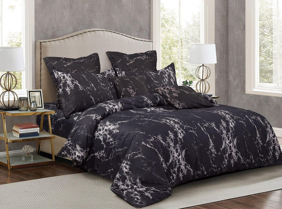 DSZ Product, feed-cond-new, feed-sl-DSZ Freight PayableBlack Marble Double Size Duvet Quilt Cover Set - Premium Home & Garden > Bedding > Duvet Covers from Fabric Fantastic ! Shop Online Buy Now at S & D's Value Store Family Business Best Customer ServiceDSZ Product, feed-cond-new, feed-sl-DSZ Freight Payable