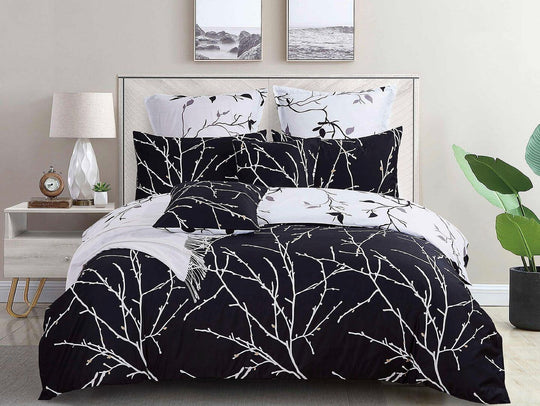 DSZ Product, feed-cond-new, feed-sl-DSZ Freight PayableTree Reversible Double Size Quilt/Duvet Cover Set - Black - Premium Home & Garden > Bedding > Duvet Covers from Fabric Fantastic ! Shop Online Buy Now at S & D's Value Store Family Business Best Customer ServiceDSZ Product, feed-cond-new, feed-sl-DSZ Freight Payable