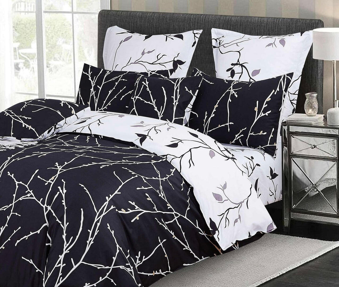 DSZ Product, feed-cond-new, feed-sl-DSZ Freight PayableTree Reversible Double Size Quilt/Duvet Cover Set - Black - Premium Home & Garden > Bedding > Duvet Covers from Fabric Fantastic ! Shop Online Buy Now at S & D's Value Store Family Business Best Customer ServiceDSZ Product, feed-cond-new, feed-sl-DSZ Freight Payable