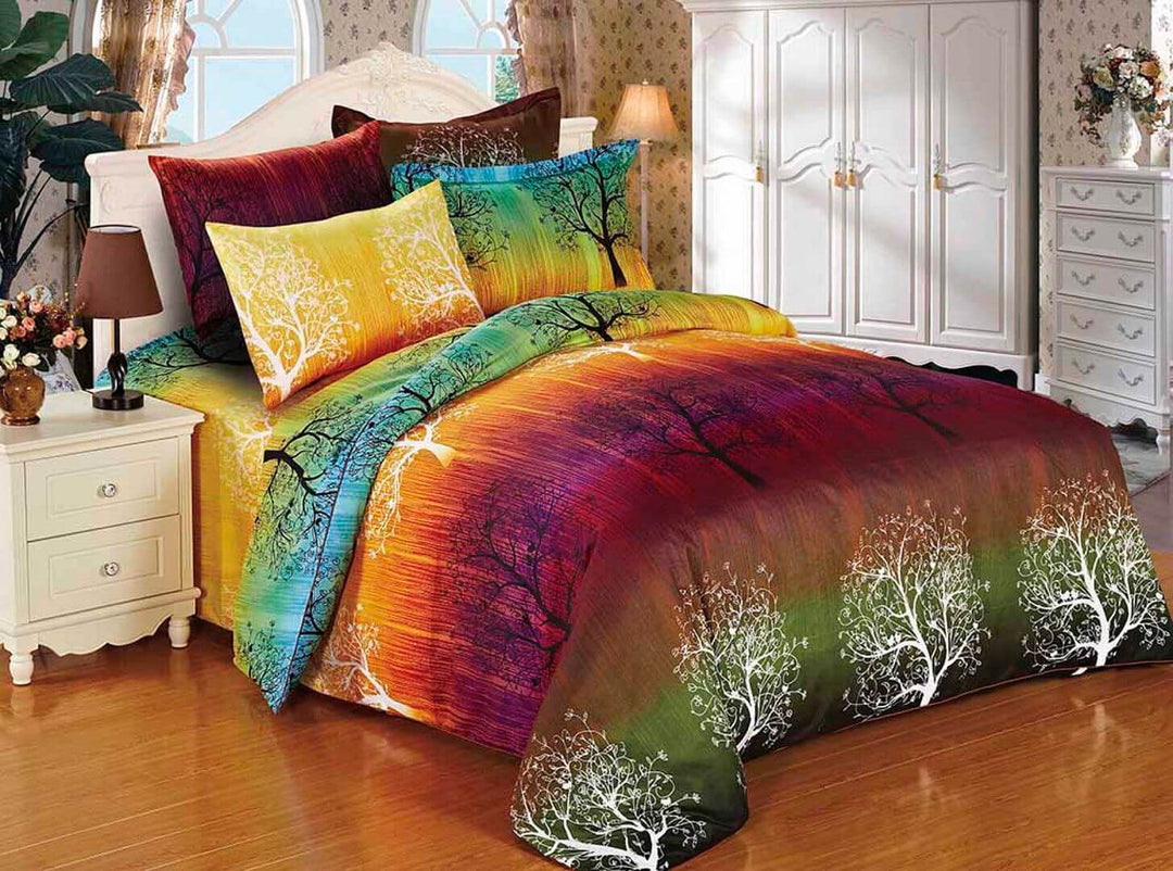 DSZ Product, feed-cond-new, feed-sl-DSZ Freight PayableRainbow Tree King Size Bed Quilt/Duvet Cover Set - Premium Home & Garden > Bedding > Duvet Covers from Fabric Fantastic ! Shop Online Buy Now at S & D's Value Store Family Business Best Customer ServiceDSZ Product, feed-cond-new, feed-sl-DSZ Freight Payable