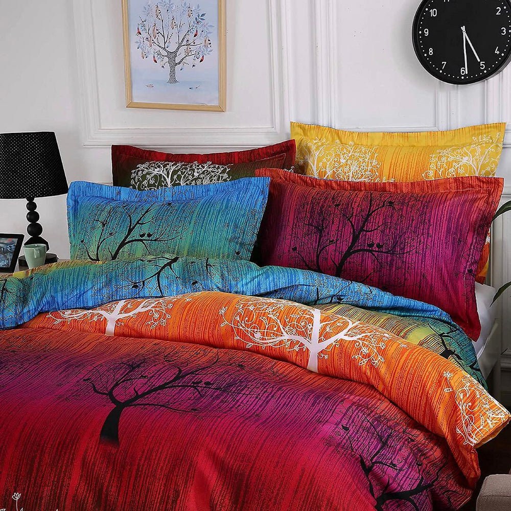 DSZ Product, feed-cond-new, feed-sl-DSZ Freight PayableRainbow Tree King Size Bed Quilt/Duvet Cover Set - Premium Home & Garden > Bedding > Duvet Covers from Fabric Fantastic ! Shop Online Buy Now at S & D's Value Store Family Business Best Customer ServiceDSZ Product, feed-cond-new, feed-sl-DSZ Freight Payable