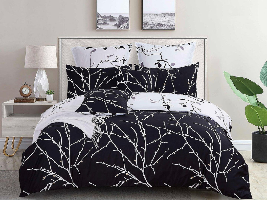 DSZ Product, feed-cond-new, feed-sl-DSZ Freight PayableTree Reversible King Size Bed Quilt/Duvet Cover Set Black - Premium Home & Garden > Bedding > Duvet Covers from Fabric Fantastic ! Shop Online Buy Now at S & D's Value Store Family Business Best Customer ServiceDSZ Product, feed-cond-new, feed-sl-DSZ Freight Payable