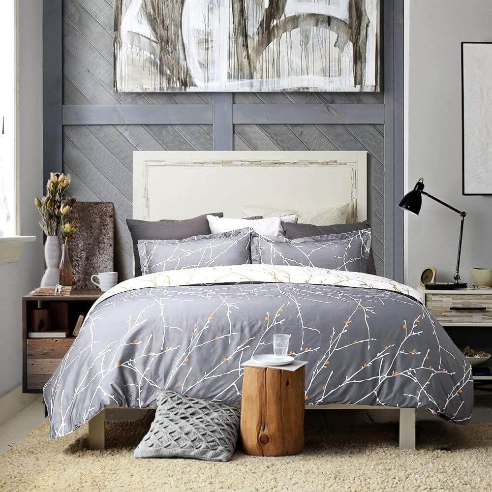 DSZ Product, feed-cond-new, feed-sl-DSZ Freight PayableTree Reversible Queen Size Grey Duvet Quilt Cover Set - Premium Home & Garden > Bedding > Duvet Covers from Fabric Fantastic ! Shop Online Buy Now at S & D's Value Store Family Business Best Customer ServiceDSZ Product, feed-cond-new, feed-sl-DSZ Freight Payable