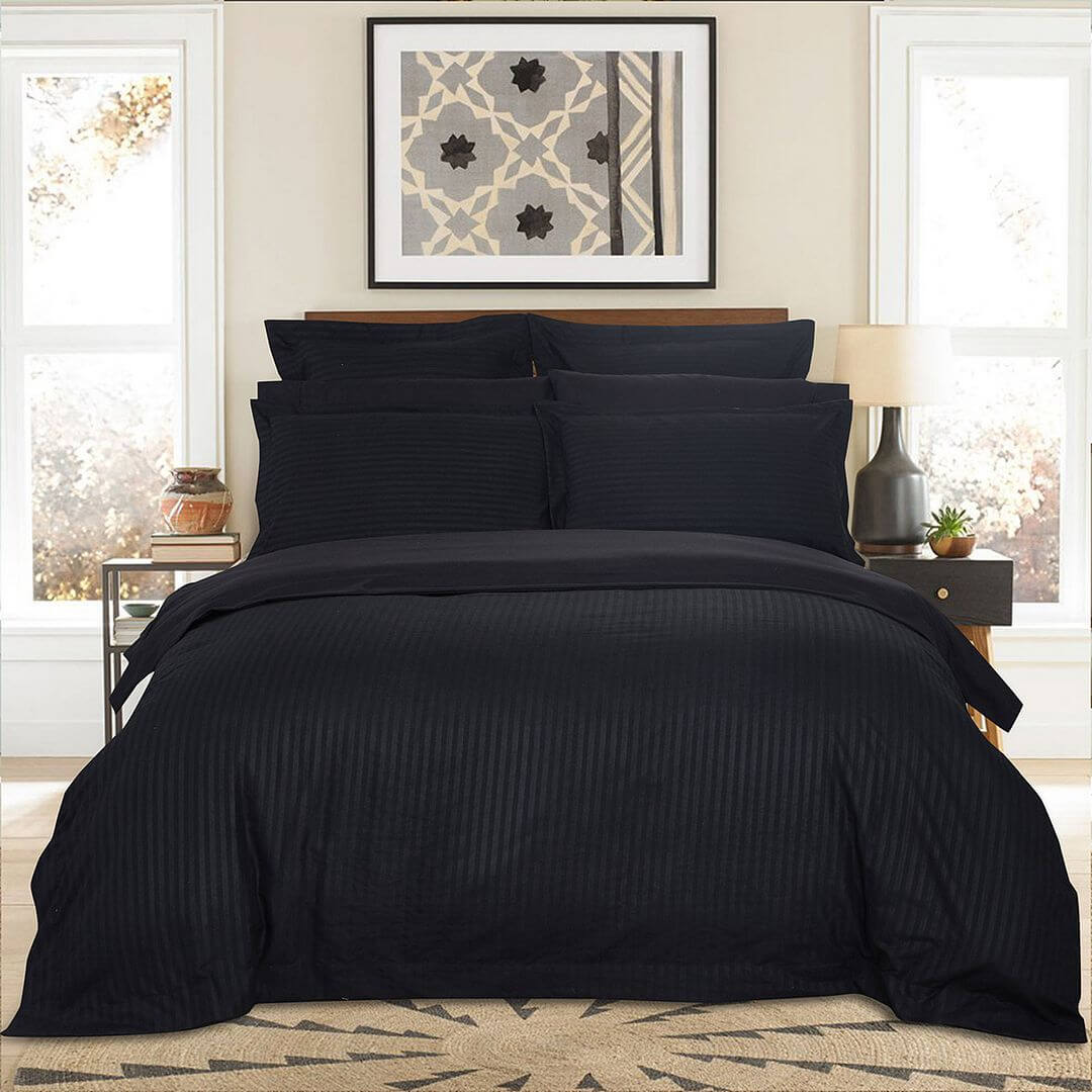 DSZ Product, feed-cond-new, feed-sl-DSZ Freight Payable1000Tc Ultra Soft Striped King Size Black Duvet Quilt Cover Set - Premium Home & Garden > Bedding > Duvet Covers from Fabric Fantastic ! Shop Online Buy Now at S & D's Value Store Family Business Best Customer ServiceDSZ Product, feed-cond-new, feed-sl-DSZ Freight Payable