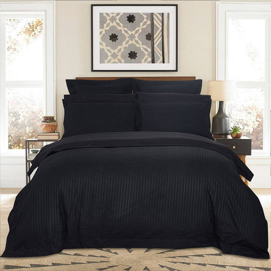 DSZ Product, feed-cond-new, feed-sl-DSZ Freight Payable1000Tc Ultra Soft Striped King Size Black Duvet Quilt Cover Set - Premium Home & Garden > Bedding > Duvet Covers from Fabric Fantastic ! Shop Online Buy Now at S & D's Value Store Family Business Best Customer ServiceDSZ Product, feed-cond-new, feed-sl-DSZ Freight Payable