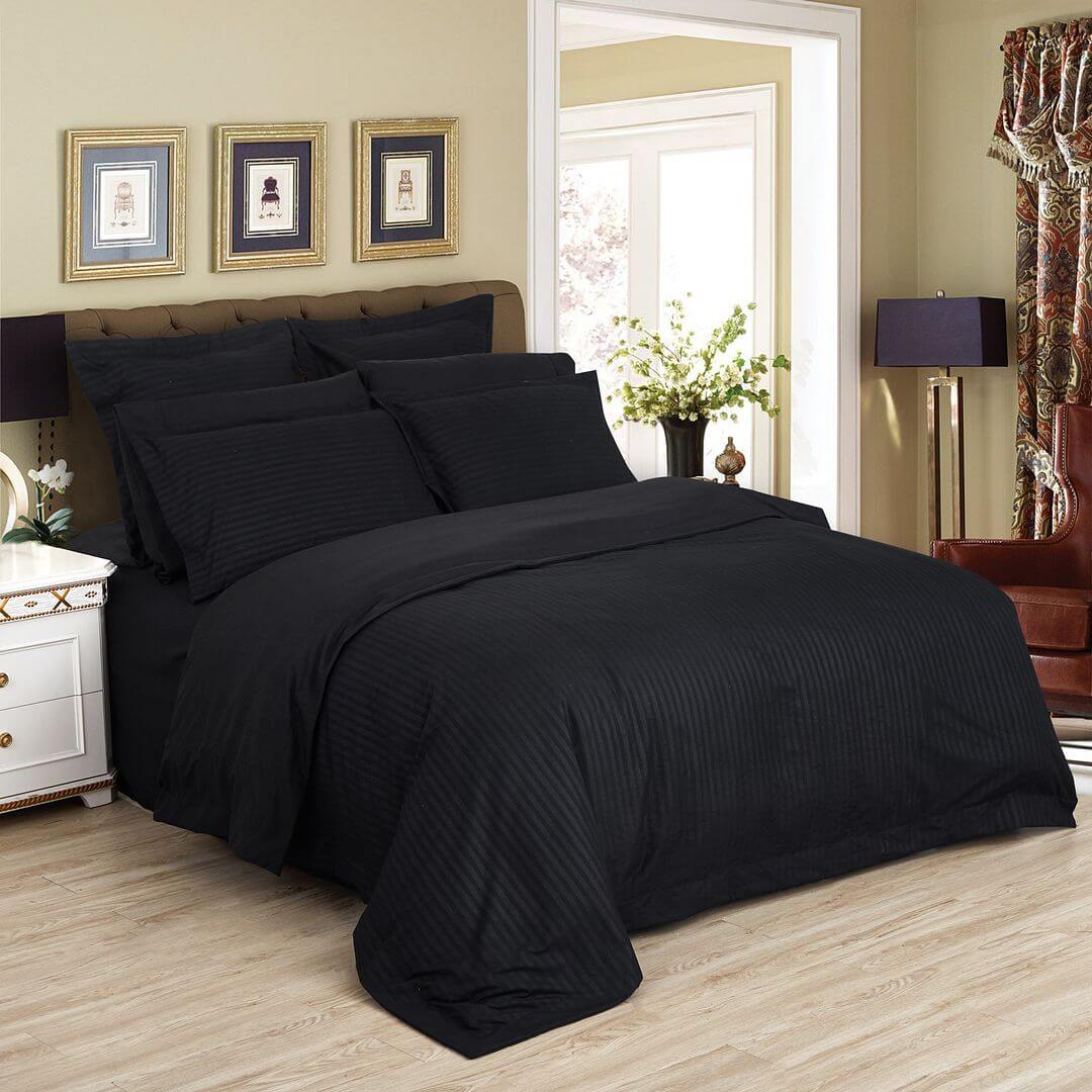 DSZ Product, feed-cond-new, feed-sl-DSZ Freight Payable1000Tc Ultra Soft Striped King Size Black Duvet Quilt Cover Set - Premium Home & Garden > Bedding > Duvet Covers from Fabric Fantastic ! Shop Online Buy Now at S & D's Value Store Family Business Best Customer ServiceDSZ Product, feed-cond-new, feed-sl-DSZ Freight Payable