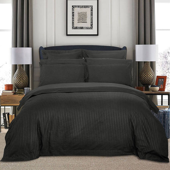 DSZ Product, feed-cond-new, feed-sl-DSZ Freight Payable1000Tc Ultra Soft Striped King Size Charcoal Duvet Quilt Cover Set - Premium Home & Garden > Bedding > Duvet Covers from Fabric Fantastic ! Shop Online Buy Now at S & D's Value Store Family Business Best Customer ServiceDSZ Product, feed-cond-new, feed-sl-DSZ Freight Payable