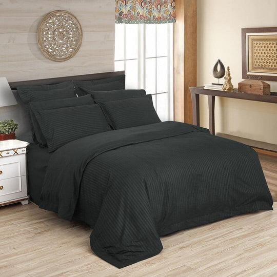 DSZ Product, feed-cond-new, feed-sl-DSZ Freight Payable1000Tc Ultra Soft Striped King Size Charcoal Duvet Quilt Cover Set - Premium Home & Garden > Bedding > Duvet Covers from Fabric Fantastic ! Shop Online Buy Now at S & D's Value Store Family Business Best Customer ServiceDSZ Product, feed-cond-new, feed-sl-DSZ Freight Payable