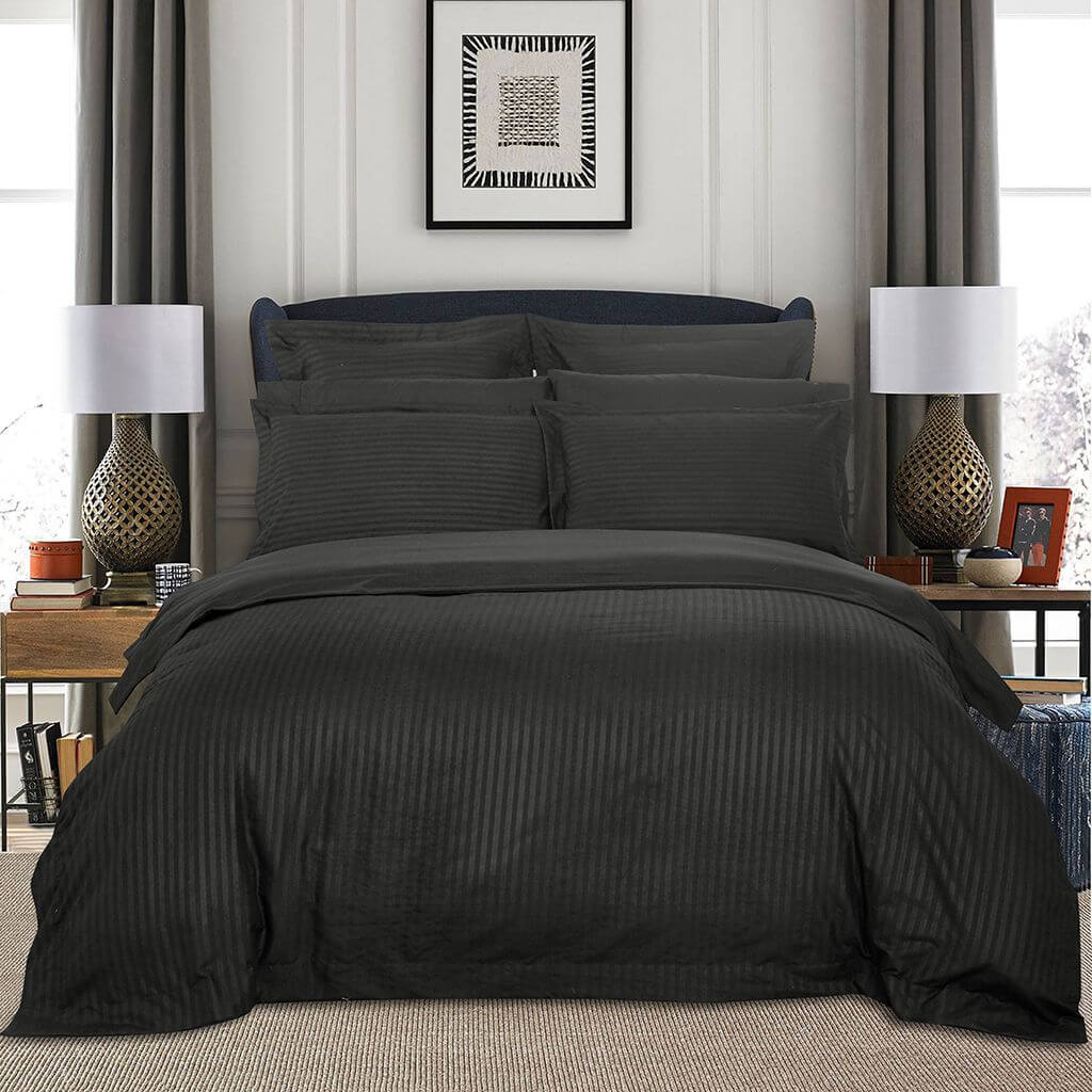 DSZ Product, feed-cond-new, feed-sl-DSZ Freight Payable1000Tc Ultra Soft Striped Queen Size Charcoal Duvet Quilt Cover Set - Premium Home & Garden > Bedding > Duvet Covers from Fabric Fantastic ! Shop Online Buy Now at S & D's Value Store Family Business Best Customer ServiceDSZ Product, feed-cond-new, feed-sl-DSZ Freight Payable