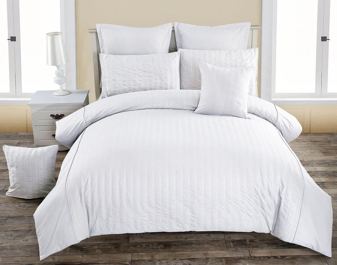 DSZ Product, feed-cond-new, feed-sl-DSZ Freight PayableSeersucker Double Size White Duvet Quilt Cover Set - Premium Home & Garden > Bedding > Duvet Covers from Fabric Fantastic ! Shop Online Buy Now at S & D's Value Store Family Business Best Customer ServiceDSZ Product, feed-cond-new, feed-sl-DSZ Freight Payable