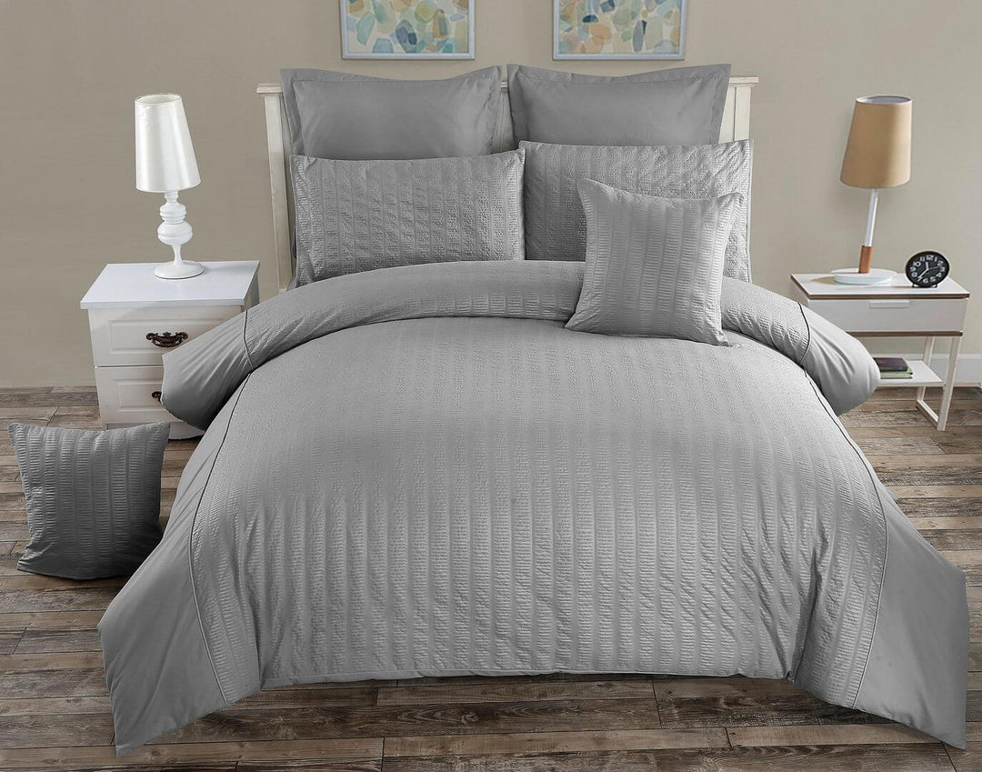 DSZ Product, feed-cond-new, feed-sl-DSZ Freight PayableSeersucker Double Size Grey Duvet Quilt Cover Set - Premium Home & Garden > Bedding > Duvet Covers from Fabric Fantastic ! Shop Online Buy Now at S & D's Value Store Family Business Best Customer ServiceDSZ Product, feed-cond-new, feed-sl-DSZ Freight Payable