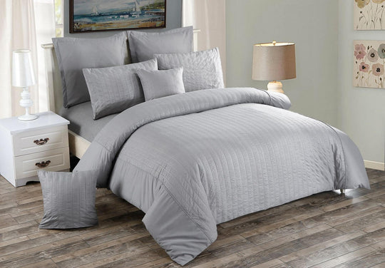 DSZ Product, feed-cond-new, feed-sl-DSZ Freight PayableSeersucker Double Size Grey Duvet Quilt Cover Set - Premium Home & Garden > Bedding > Duvet Covers from Fabric Fantastic ! Shop Online Buy Now at S & D's Value Store Family Business Best Customer ServiceDSZ Product, feed-cond-new, feed-sl-DSZ Freight Payable