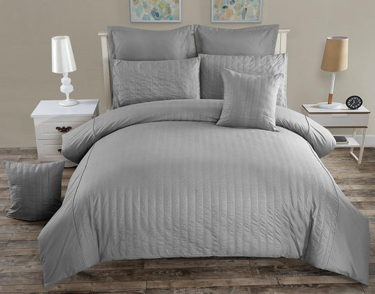 DSZ Product, feed-cond-new, feed-sl-DSZ Freight PayableSeersucker King Size Grey Duvet Quilt Cover Set - Premium Home & Garden > Bedding > Duvet Covers from Fabric Fantastic ! Shop Online Buy Now at S & D's Value Store Family Business Best Customer ServiceDSZ Product, feed-cond-new, feed-sl-DSZ Freight Payable