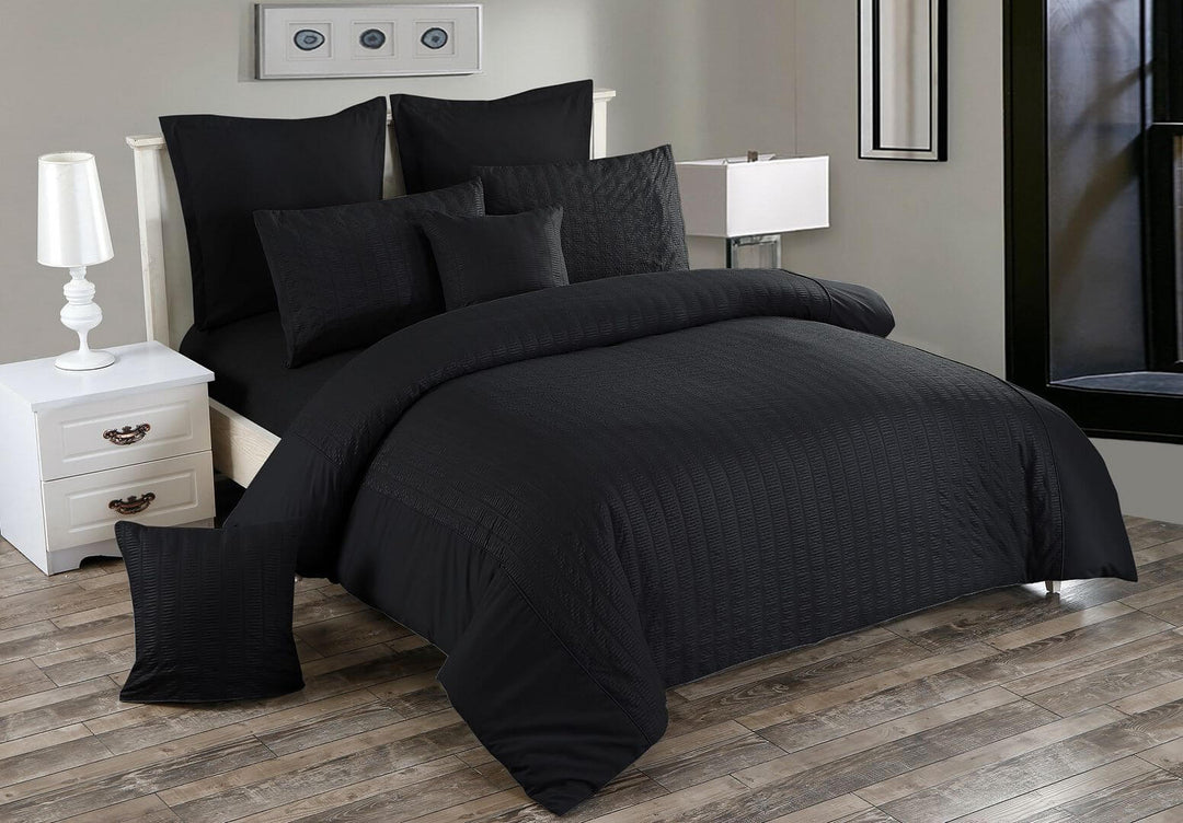 DSZ Product, feed-cond-new, feed-sl-DSZ Freight PayableSeersucker Super King Size Black Duvet Quilt Cover Set - Premium Home & Garden > Bedding > Duvet Covers from Fabric Fantastic ! Shop Online Buy Now at S & D's Value Store Family Business Best Customer ServiceDSZ Product, feed-cond-new, feed-sl-DSZ Freight Payable