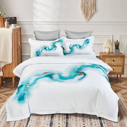 DSZ Product, feed-cond-new, feed-sl-DSZ Freight PayableOcean Marble Quilt Cover Set - Queen Size - Premium Home & Garden > Bedding > Duvet Covers from Fabric Fantastic ! Shop Online Buy Now at S & D's Value Store Family Business Best Customer ServiceDSZ Product, feed-cond-new, feed-sl-DSZ Freight Payable