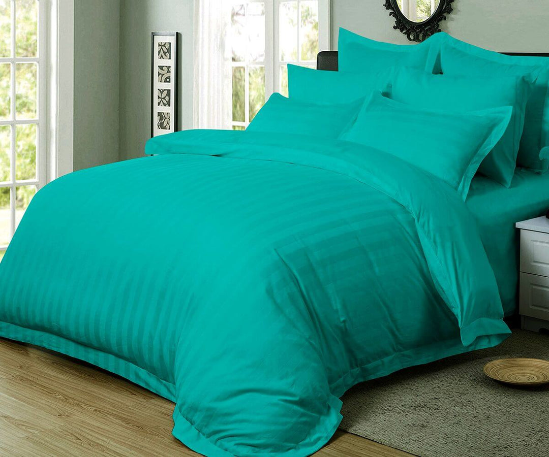 DSZ Product, feed-cond-new, feed-sl-DSZ Freight Payable1000Tc Ultra Soft Striped Queen Size Teal Duvet Quilt Cover Set - Premium Home & Garden > Bedding > Duvet Covers from Fabric Fantastic ! Shop Online Buy Now at S & D's Value Store Family Business Best Customer ServiceDSZ Product, feed-cond-new, feed-sl-DSZ Freight Payable