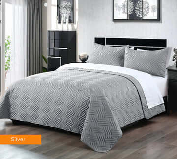 _label_, DSZ Product, feed-cond-new, feed-sl-free shipping, free-shipping3 Piece Embossed Comforter Set King Silver - Premium Home & Garden > Bedding > Duvet Covers from DSZ ! Shop Online Buy Now at S & D's Value Store Family Business Best Customer Service_label_, DSZ Product, feed-cond-new, feed-sl-free shipping, free-shipping