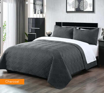 _label_, DSZ Product, feed-cond-new, feed-sl-free shipping, free-shipping3 Piece Embossed Comforter Set Queen Charcoal - Premium Home & Garden > Bedding > Quilts & Duvets from DSZ ! Shop Online Buy Now at S & D's Value Store Family Business Best Customer Service_label_, DSZ Product, feed-cond-new, feed-sl-free shipping, free-shipping