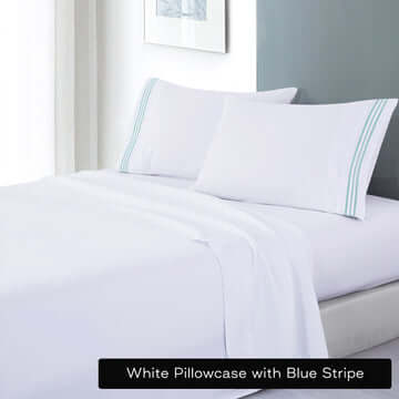 _label_, DSZ Product, feed-cond-new, feed-sl-free shipping, free-shippingSoft Microfibre Embroidered Stripe Sheet Set Double White Pillowcase Blue Stripe - Premium Home & Garden > Bedding > Bed Sheets from DSZ ! Shop Online Buy Now at S & D's Value Store Family Business Best Customer Service_label_, DSZ Product, feed-cond-new, feed-sl-free shipping, free-shipping