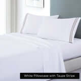 _label_, DSZ Product, feed-cond-new, feed-sl-free shipping, free-shippingSoft Microfibre Embroidered Stripe Sheet Set Double White Sheet Taupe Stripe - Premium Home & Garden > Bedding > Bed Sheets from DSZ ! Shop Online Buy Now at S & D's Value Store Family Business Best Customer Service_label_, DSZ Product, feed-cond-new, feed-sl-free shipping, free-shipping