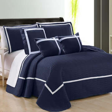 _label_, DSZ Product, feed-cond-new, feed-sl-free shipping, free-shipping6 Piece Two Tone Embossed Comforter Set King Navy - Premium Home & Garden > Bedding > Bed Valances from DSZ ! Shop Online Buy Now at S & D's Value Store Family Business Best Customer Service_label_, DSZ Product, feed-cond-new, feed-sl-free shipping, free-shipping